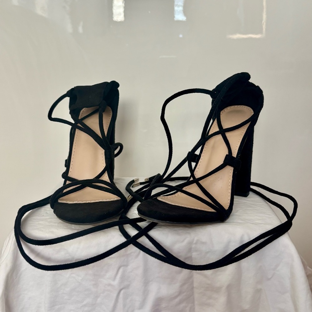 Elegant Black Strappy Heels